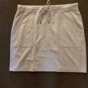 J Crew sweatshirt, grey, mini skirt